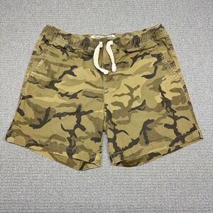 Paperbacks Mens Camo Drawstring Shorts Green Brown Camouflage Size Small